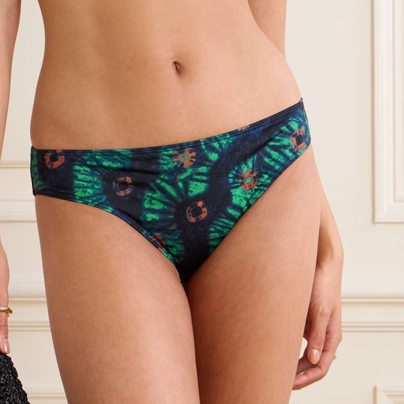 ULLA JOHNSON Dani Printed Bikini Briefs in Green sz L NWT 140$ - Picture 3 of 7
